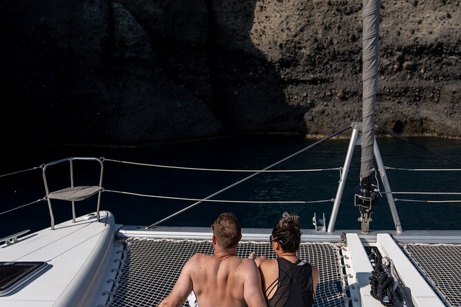 Semi Private Santorini Catamaran Tour - A semi private Santorini catamaran with pickup and a 15-person cap