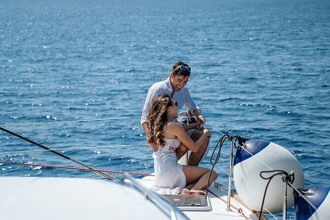 Semi Private Santorini Catamaran Tour - Semi private at sea: when “small group” meets lots of boats
