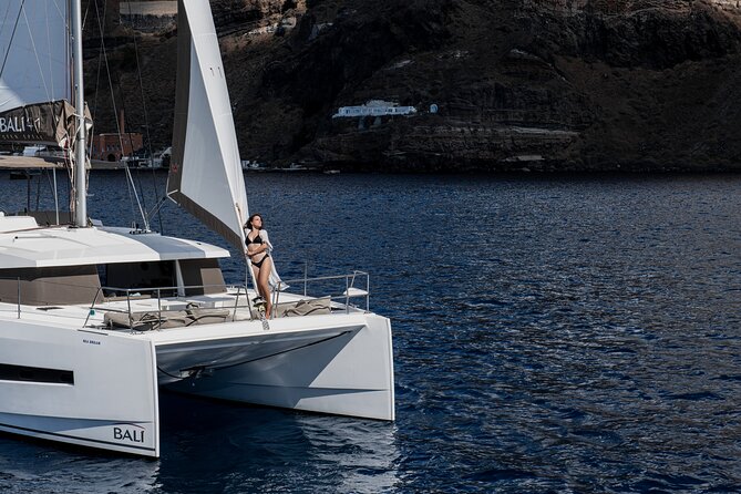 Shared Catamaran Half Day Cruise in Santorini - White Beach and Mesa Pigadia: Two Different Types of Quiet